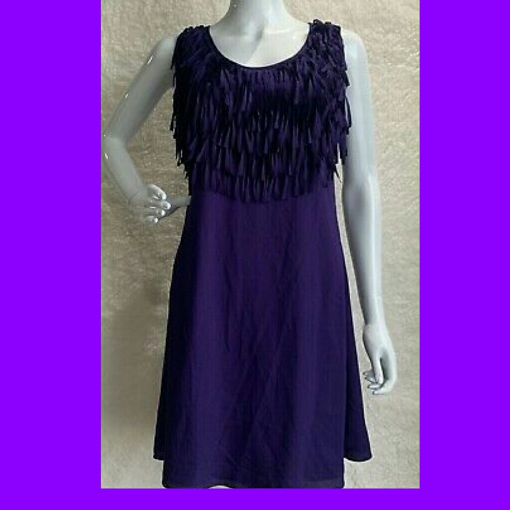 💜Ya Los Angeles Purple Fringe Dress💜